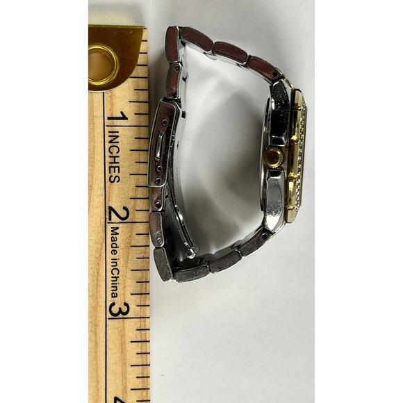 Guess U13586L1 Womens Two Tone Stainless Steel Bracelet w/Crystal Accents Watch - Picture 8 of 11
